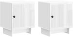 vidaXL Set 2 noptiere albe lucioase din lemn prelucrat, 43x34, 5x50 cm (893884)