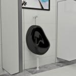 vidaXL Pisoar de perete cu supapa pentru spalare, negru, ceramica GartenMobel Dekor (143992)