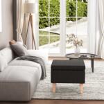 vidaXL Scaun cu picioare din lemn, negru, material textil GartenMobel Dekor (329427)