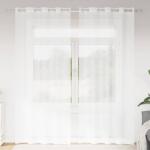vidaXL Cortina din Voile cu perdele 2 pcs Alb 225 x 140 cm Poliester GartenMobel Dekor (4107984)