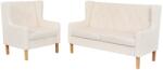 vidaXL Set canapea, 2 piese, textil, Alb crem GartenMobel Dekor (274928) Canapea
