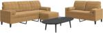 vidaXL Set de canapele cu perne/rulouri, 3 piese, maro, catifea GartenMobel Dekor (3278428) Canapea