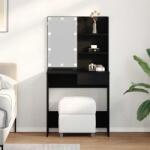 vidaXL Masa de Machiaj Stejar Negru 74, 5 x 40 x 141 cm Lemn compozit GartenMobel Dekor (862785)