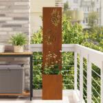 vidaXL Ghiveci de Gradina cu Panou Decorativ Ruginit 32 x 140 cm GartenMobel Dekor (876370)