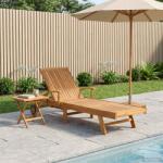 vidaXL Sezlong cu masa 2 pcs Maro 40 x 40 x 40 cm Lemn solid de tec GartenMobel Dekor (42032669)