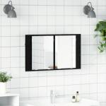 vidaXL Dulap cu oglinda pentru baie Stejar Negru 80 x 12 x 45 cm GartenMobel Dekor (886228)