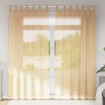 vidaXL Perdele Voile cu Bucle 2 buc Nisip 140x245 cm GartenMobel Dekor (4102309)