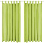 vidaXL Draperii micro-satin cu bride, 2 buc, verde, 140 x 225 cm GartenMobel Dekor (132222)