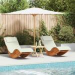 vidaXL Sezlong cu perna 2-persoana 2 pcs Maro Lemn Solid de Acacia GartenMobel Dekor (3329134)