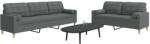 vidaXL Set de canapele cu perne, 2 piese, gri închis, material textil GartenMobel Dekor (3278336) Canapea