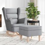 vidaXL Scaun balansoar cu taburet, gri deschis, textil GartenMobel Dekor (3307997)