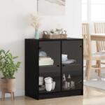 vidaXL Dulap lateral Stejar Negru 68 x 37 x 75, 5 cm Lemn compozit GartenMobel Dekor (886248) Comoda