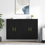 vidaXL Cabinet suspendat 2 pcs Stejar Negru 69, 5 x 34 x 90 cm GartenMobel Dekor (3415595) Comoda