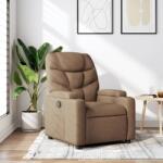 vidaXL Fotoliu rabatabil, maro, material textil GartenMobel Dekor (372445)