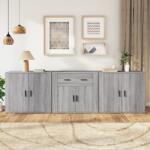 vidaXL Servanta, 3 buc. , sonoma gri, lemn prelucrat GartenMobel Dekor (3185421) Comoda