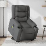 vidaXL Fotoliu electric masaj rabatabil cu ridicare, gri închis textil GartenMobel Dekor (3206583)