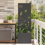 vidaXL Ghiveci de Gradina cu Panou Decorativ Negru 50 x 140 cm GartenMobel Dekor (876427)