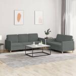 vidaXL Set de canapele cu perne, 2 piese, gri închis, textil GartenMobel Dekor (3202119) Canapea