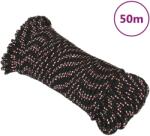 vidaXL Franghie de barca, negru, 5 mm, 50 m, polipropilena GartenMobel Dekor (152333)