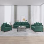 vidaXL Set de canapele cu perne, 3 piese, verde închis, catifea GartenMobel Dekor (3201682) Canapea