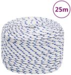 vidaXL Franghie de barca, alb, 10 mm, 25 m, polipropilena GartenMobel Dekor (152294)