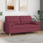 vidaXL Canapea cu 2 locuri cu pernute, rosu vin, 140 cm, textil GartenMobel Dekor (3200788) Canapea