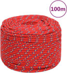 vidaXL Franghie de barca, rosu, 10 mm, 100 m, polipropilena GartenMobel Dekor (152402)