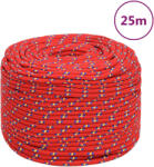 vidaXL Franghie de barca, rosu, 8 mm, 25 m, polipropilena GartenMobel Dekor (152395)