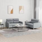 vidaXL Set de canapele cu perne, 2 piese, gri deschis, textil GartenMobel Dekor (3201568) Canapea