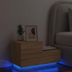 vidaXL Noptiera cu lumini LED, stejar sonoma, 70x36x40, 5 cm GartenMobel Dekor (836779)