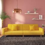 vidaXL Canapea extensibila cu 2 locuri, 2 perne, galben, textil GartenMobel Dekor (375906) Canapea