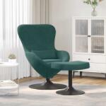 vidaXL Scaun Egg cu Taburet Verde închis Catifea GartenMobel Dekor (42002746)