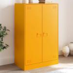 vidaXL Noptiera, galben mustar, 67x39x107 cm otel GartenMobel Dekor (841664) Comoda