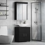 vidaXL Set de mobilier pentru baie TULUM 2 pcs Negru 60 x 34 x 63 cm GartenMobel Dekor (3398015)