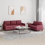vidaXL Set canapea cu perne, 2 piese, rosu vin, material textil GartenMobel Dekor (3201466) Canapea