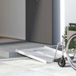 vidaXL Rampa pentru scaun cu rotile Argintiu 92 x 73, 5 x 5 cm Aluminiu GartenMobel Dekor (42021095)