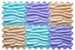 ORTOTO® Covoras ortopedic, senzorial, set puzzle, 6 piese, model Sandy Waves, textura rigida, Multicolor (OTO-B-SAW)