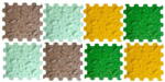 ORTOTO® Covoras ortopedic, senzorial, set puzzle, 8 piese, model Pinecones, textura rigida, Multicolor (OTO-B-PNC)