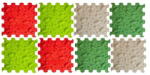 ORTOTO® Covoras ortopedic, senzorial, set puzzle, 8 piese, model Pinecones, textura moale, Multicolor (OTO-B-PNC-SO)