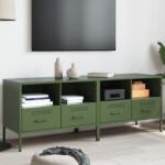 vidaXL Dulap TV, 2 buc. , verde masliniu, 68x39x50, 5 cm, otel laminat GartenMobel Dekor (843051)