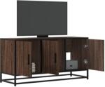 vidaXL Dulap TV stejar maro, 100x35x50 cm lemn prelucrat si metal GartenMobel Dekor (848833)