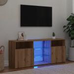 vidaXL Dulap TV cu LED stejar artizanal 120x30x50 cm lemn prelucrat GartenMobel Dekor (856352)