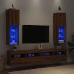 vidaXL Comode TV cu lumini LED 2 buc. stejar artizanal 30, 5x30x102 cm GartenMobel Dekor (857679)