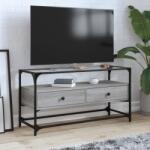 vidaXL Dulap TV blat sticla, gri sonoma, 98x35x51 cm lemn prelucrat GartenMobel Dekor (846067)