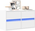vidaXL Comoda TV de perete cu lumini LED, alb, 80x31x45 cm GartenMobel Dekor (852285)