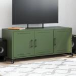 vidaXL Dulap TV, verde masliniu, 100, 5x39x43, 5cm, otel laminat la rece GartenMobel Dekor (846648)