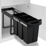 vidaXL Cos gunoi retractabil pentru dulap bucatarie, silentios, 36 L GartenMobel Dekor (51180) Cos de gunoi