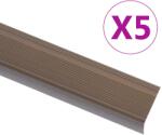 vidaXL Profile trepte în forma de L, 5 buc. , maro, 90 cm, aluminiu GartenMobel Dekor (146739)