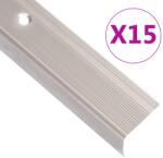 vidaXL Profile trepte în forma de L, 15 buc. sampanie 90 cm aluminiu GartenMobel Dekor (146748)