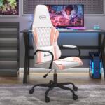 vidaXL Scaun de gaming de masaj, alb si roz, piele ecologica GartenMobel Dekor (345542)